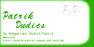 patrik dudics business card